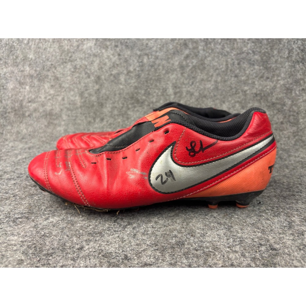 Vintage Nike Tiempo Legend VI FG Soccer Cleats Men 7.5 Red Orange 819233-608 90s